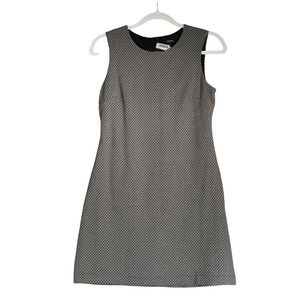 Theory Pencil Dress Women 4 Gray White Sheath Career Sleeveless Power Dressing